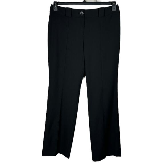 Ann Taylor SZ 12 Lindsay Curvy Pants Straight Leg Seamed Mid-Rise Pockets Black - Picture 1 of 9